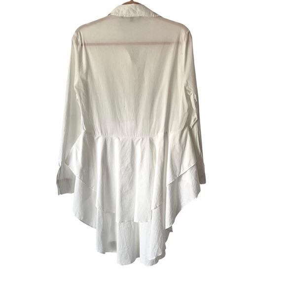 Walter Baker Peplum High Low White Button Down Blouse size medium - Picture 4 of 9